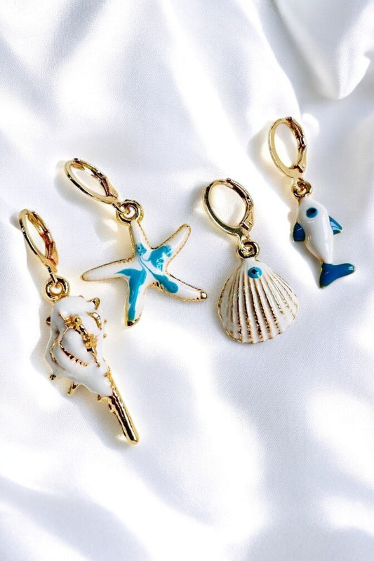 Elegance Takı Sea Shell Küpe Seti